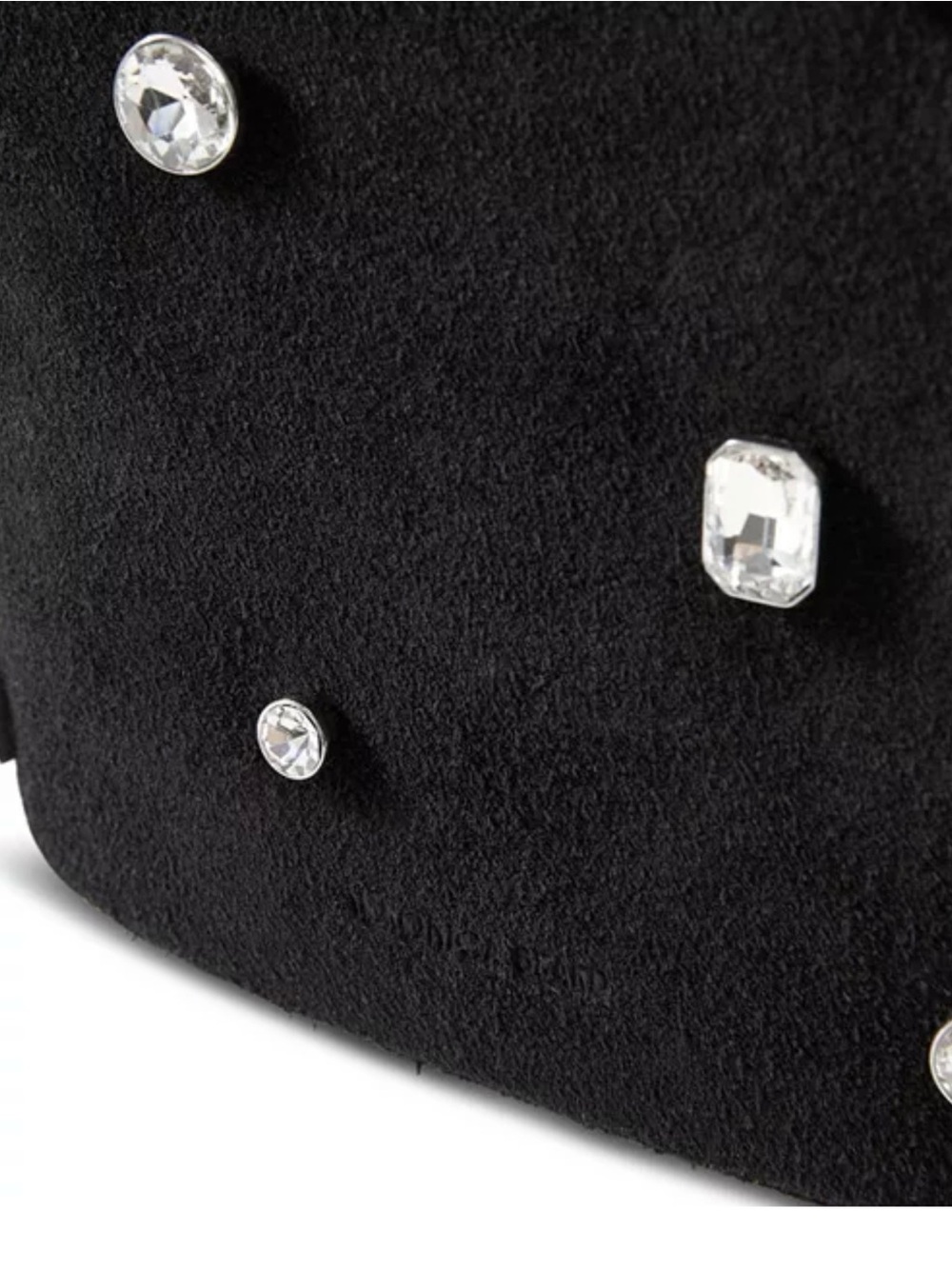 Veronica Beard Black Suede Shoulder Bag with Crystal Embellishments - Picture 13 of 13